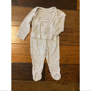 Solly Baby - sleeper (0m - 3m, gray and white stripes)